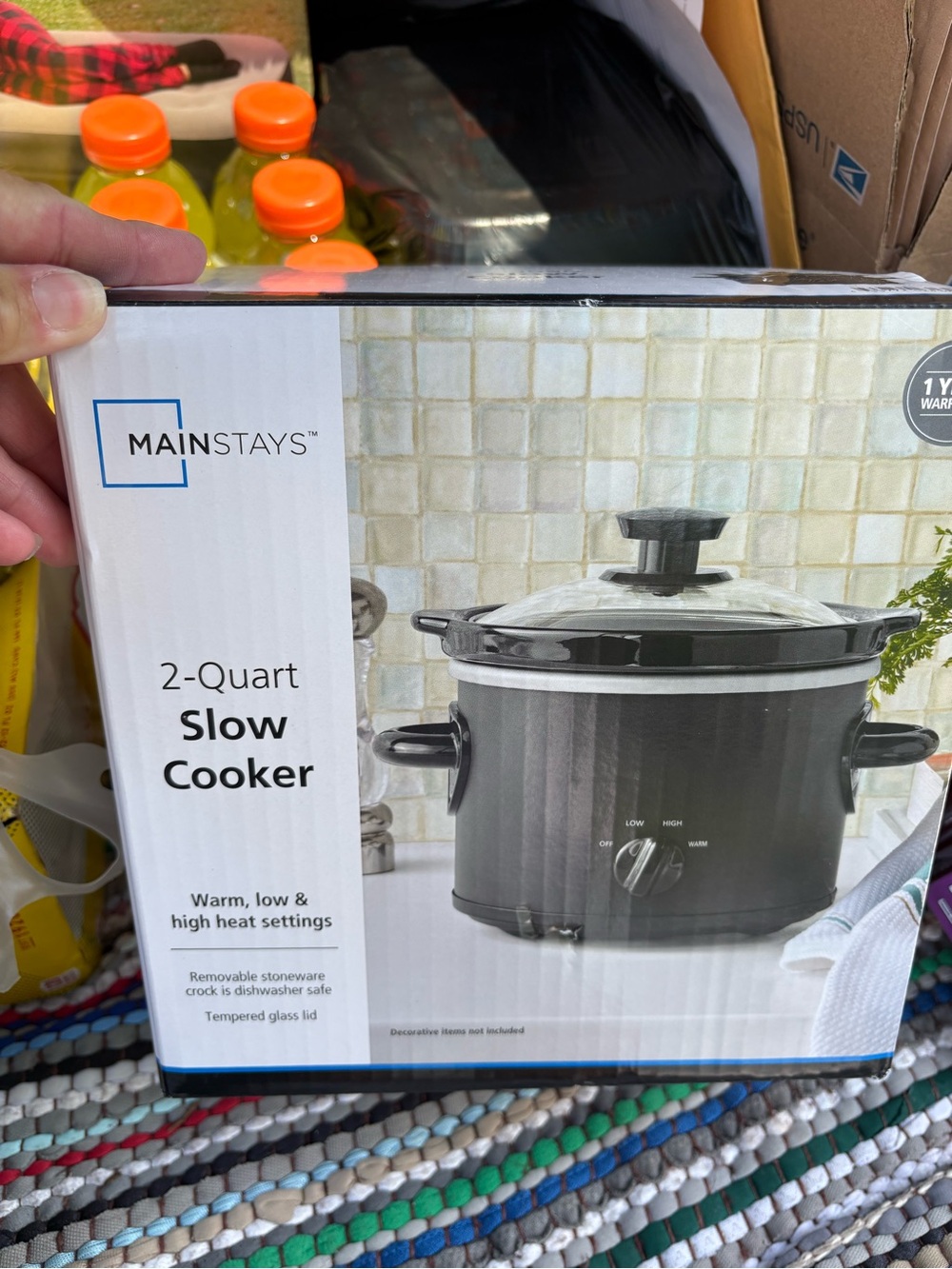 Mainstays Black 2-Quart Slow Cooker with Glass Lid